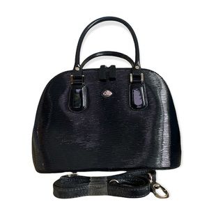 NWOT Original The Trend Navy Blue Patent Leather Dome Crossbody Bag Purse